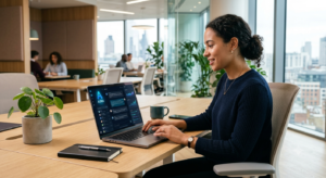 What is ChatGPT AI assistant on a laptop